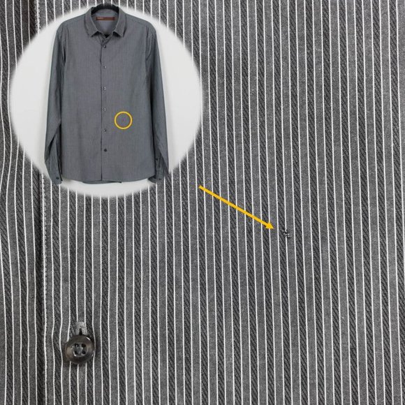 Perry Ellis Grey Striped Casual Dress Shirt - Picture 16 of 16